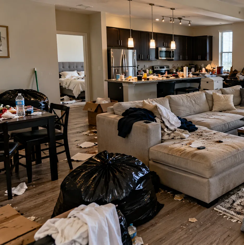 Apartment interior before cleaning