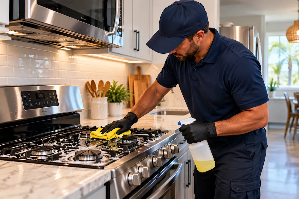 Clean kitchen after a move-out cleaning